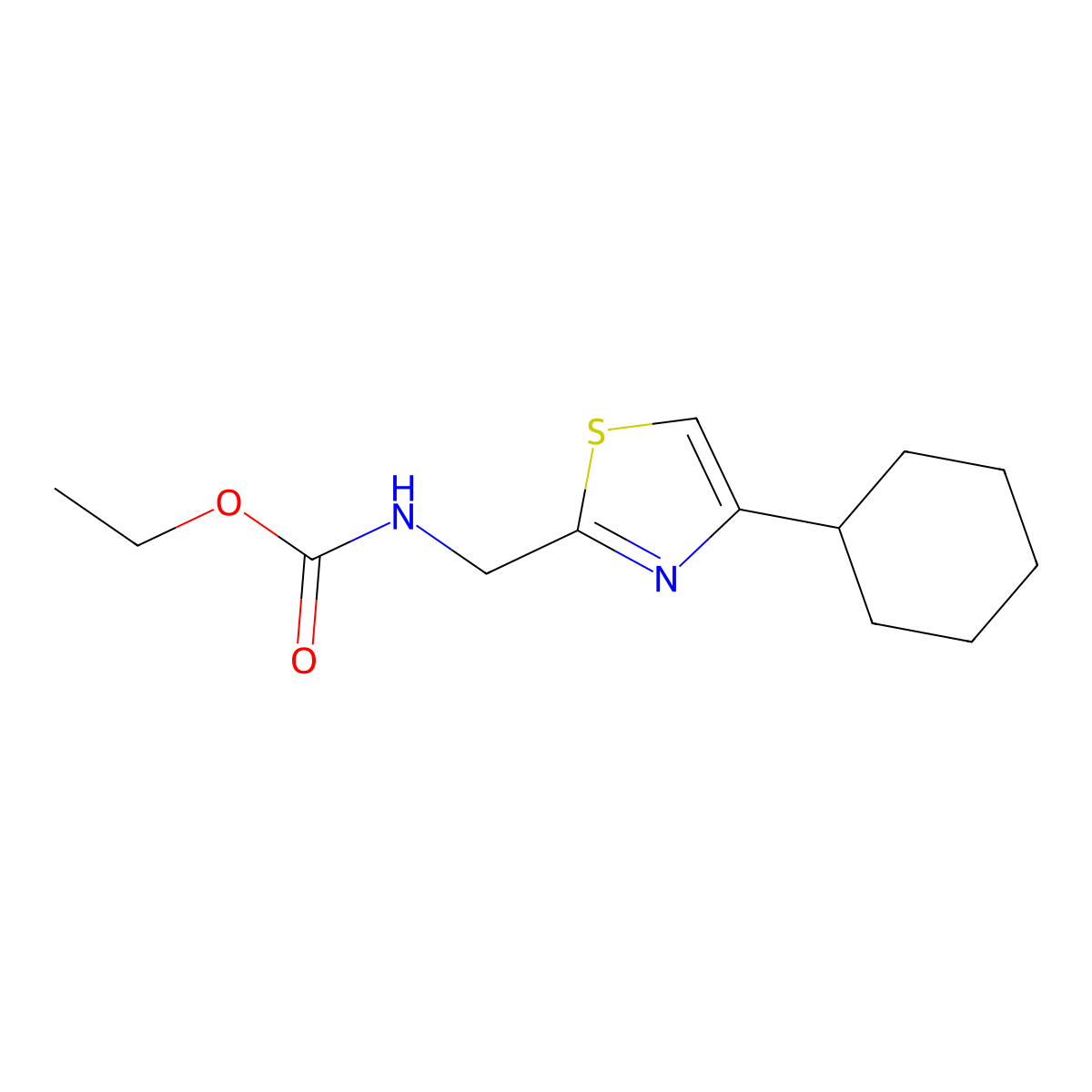 Ethyl ((4-cyclohexylthiazol-2-yl)methyl)carbamate molecular structure, CAS 2034541-32-5