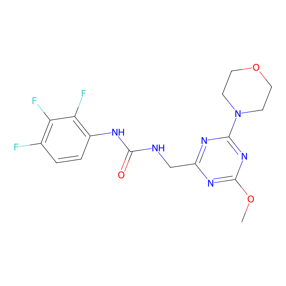 1-((4-Methoxy-6-morpholino-1,3,5-triazin-2-yl)methyl)-3-(2,3,4-trifluorophenyl)urea molecular structure, CAS 2034541-33-6