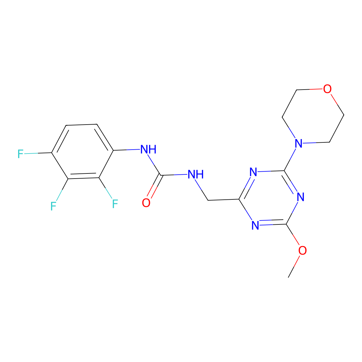 1-((4-Methoxy-6-morpholino-1,3,5-triazin-2-yl)methyl)-3-(2,3,4-trifluorophenyl)urea molecular structure, CAS 2034541-33-6