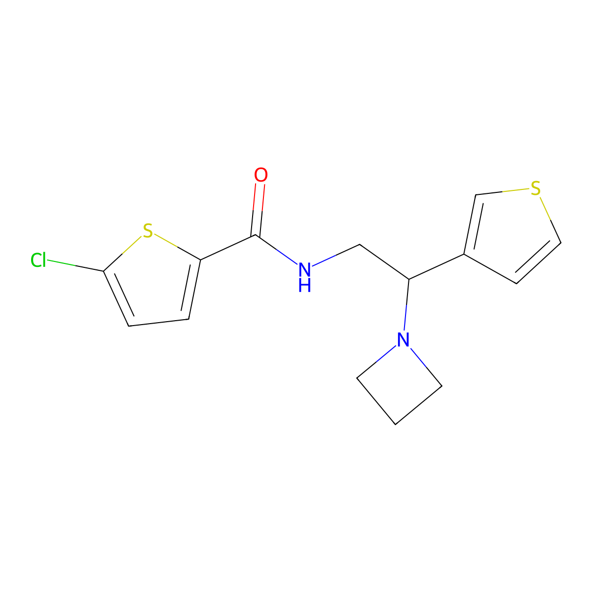 N-(2-(azetidin-1-yl)-2-(thiophen-3-yl)ethyl)-5-chlorothiophene-2-carboxamide molecular structure, CAS 2034541-37-0