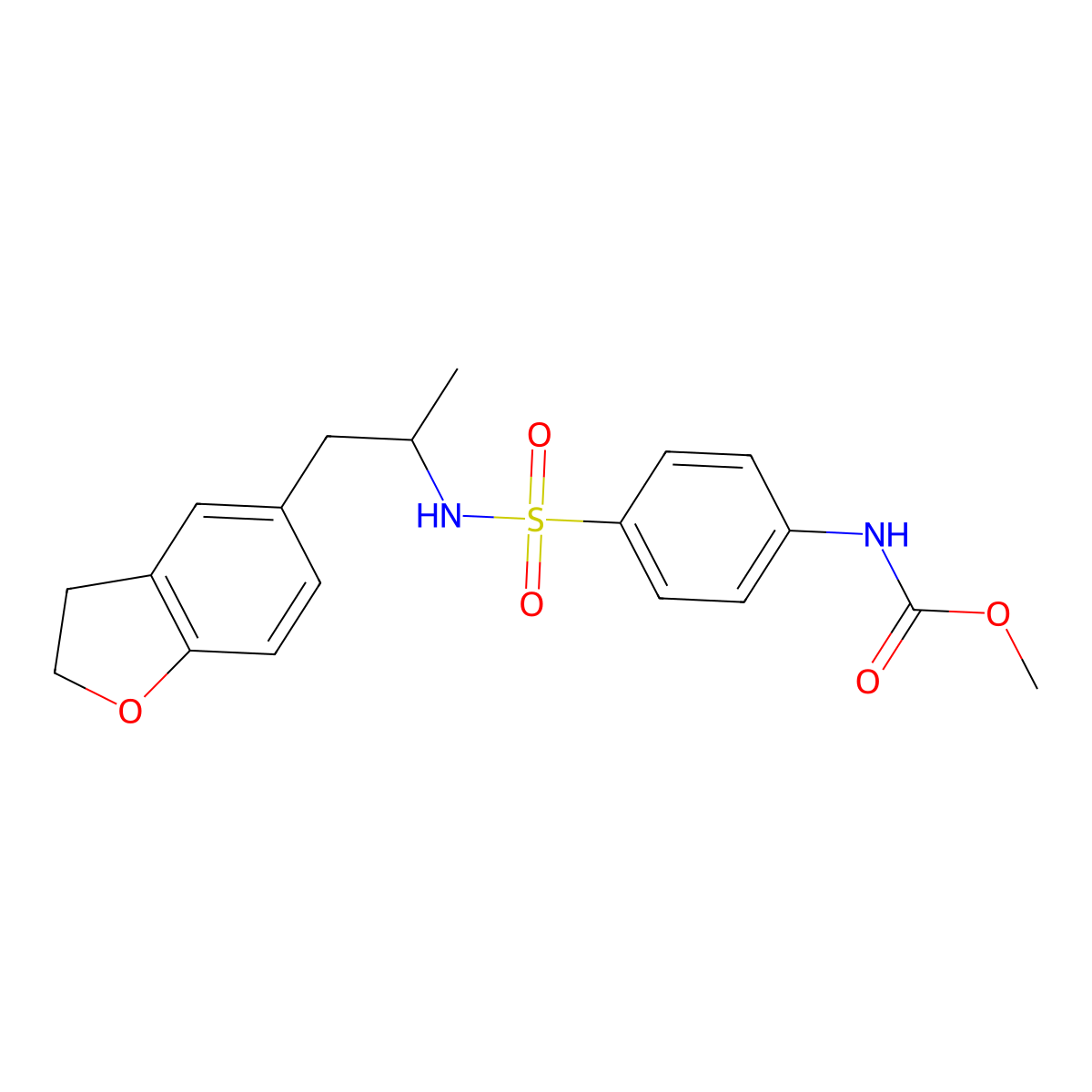 methyl (4-(N-(1-(2,3-dihydrobenzofuran-5-yl)propan-2-yl)sulfamoyl)phenyl)carbamate molecular structure, CAS 2034541-72-3
