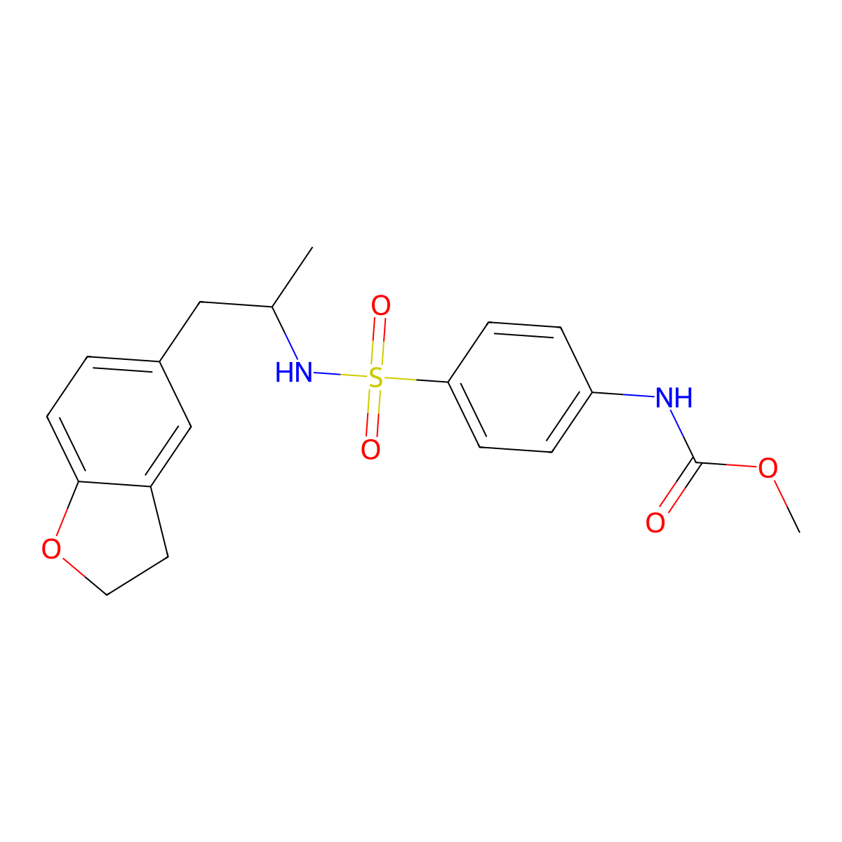 methyl (4-(N-(1-(2,3-dihydrobenzofuran-5-yl)propan-2-yl)sulfamoyl)phenyl)carbamate molecular structure, CAS 2034541-72-3