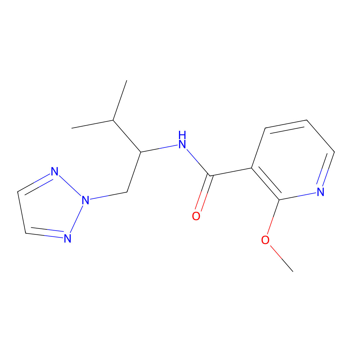 2-methoxy-N-(3-methyl-1-(2H-1,2,3-triazol-2-yl)butan-2-yl)nicotinamide molecular structure, CAS 2034541-80-3