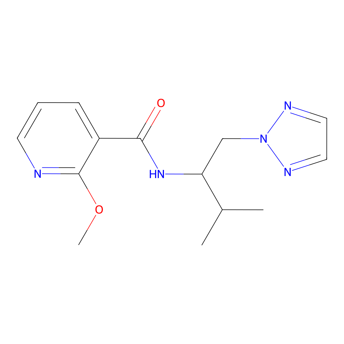 2-methoxy-N-(3-methyl-1-(2H-1,2,3-triazol-2-yl)butan-2-yl)nicotinamide molecular structure, CAS 2034541-80-3