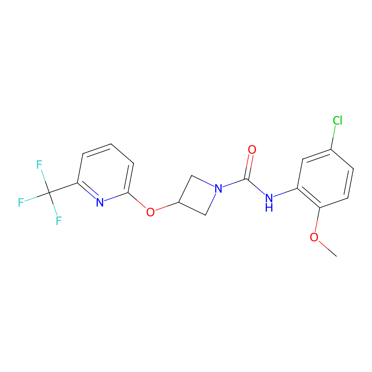 N-(5-chloro-2-methoxyphenyl)-3-((6-(trifluoromethyl)pyridin-2-yl)oxy)azetidine-1-carboxamide molecular structure, CAS 2034542-01-1