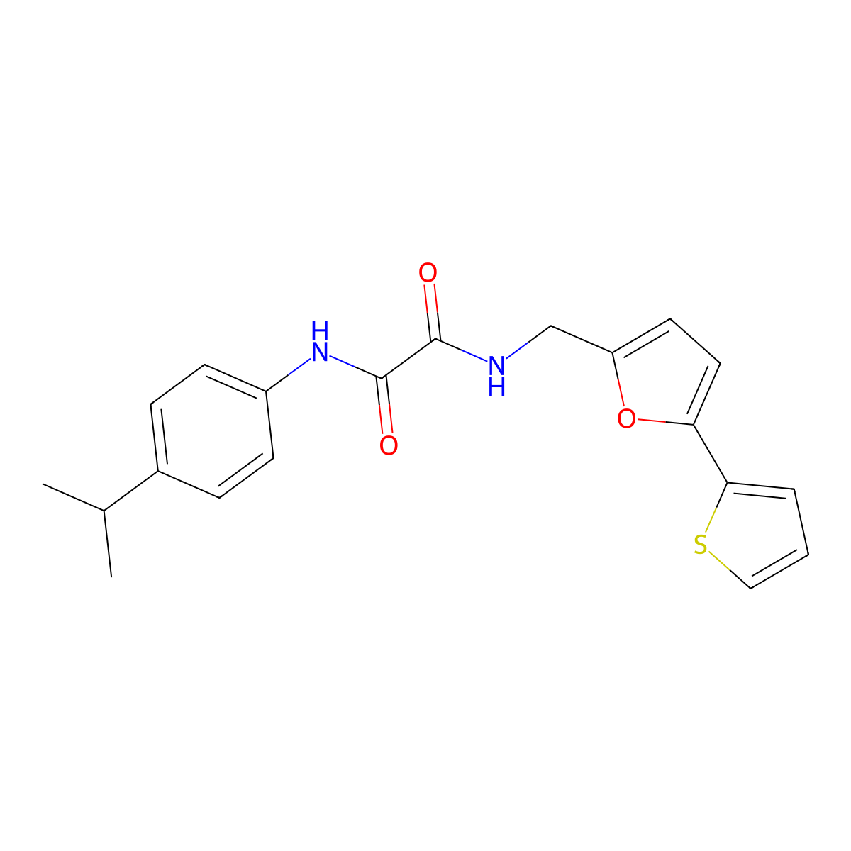 N1-(4-isopropylphenyl)-N2-((5-(thiophen-2-yl)furan-2-yl)methyl)oxalamide molecular structure, CAS 2034542-04-4