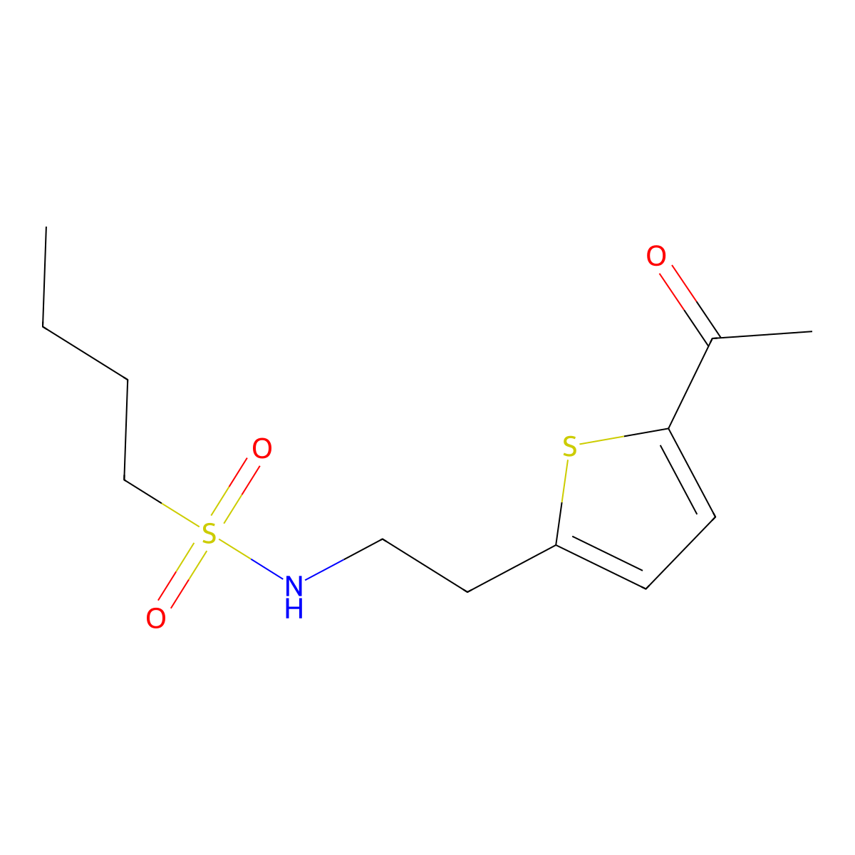 N-[2-(5-acetylthiophen-2-yl)ethyl]butane-1-sulfonamide molecular structure, CAS 2034542-17-9