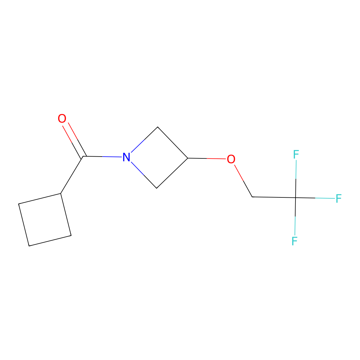 Cyclobutyl(3-(2,2,2-trifluoroethoxy)azetidin-1-yl)methanone molecular structure, CAS 2034542-23-7