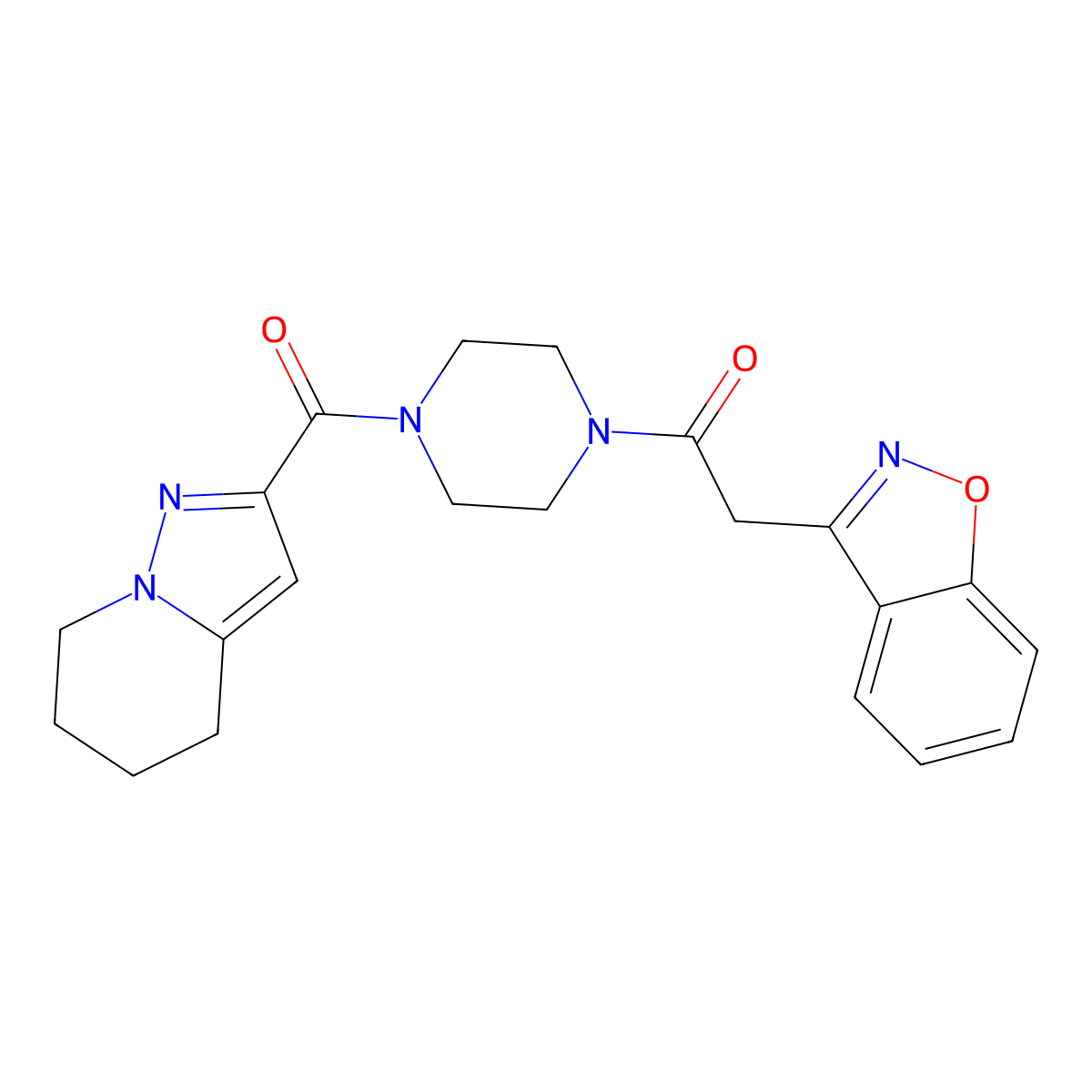 2-(Benzo[d]isoxazol-3-yl)-1-(4-(4,5,6,7-tetrahydropyrazolo[1,5-a]pyridine-2-carbonyl)piperazin-1-yl)ethanone molecular structure, CAS 2034542-25-9