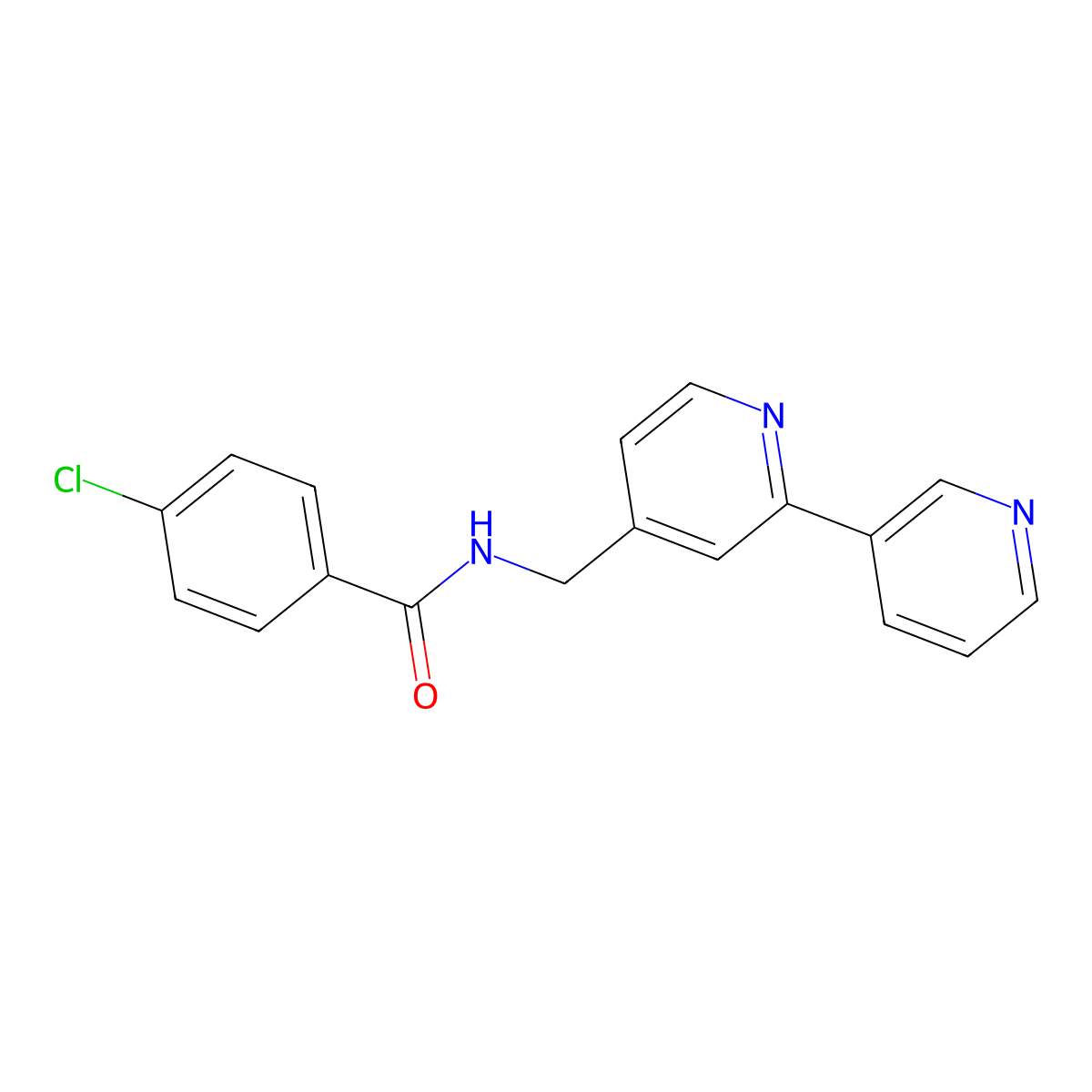 N-({[2,3'-bipyridine]-4-yl}methyl)-4-chlorobenzamide molecular structure, CAS 2034542-33-9