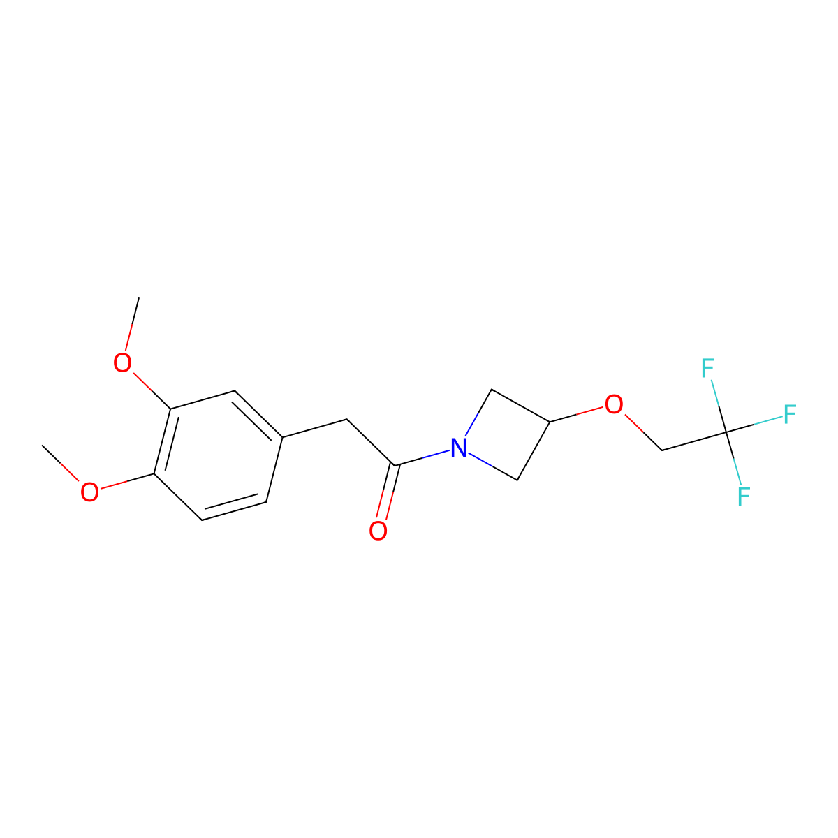 2-(3,4-Dimethoxyphenyl)-1-(3-(2,2,2-trifluoroethoxy)azetidin-1-yl)ethanone molecular structure, CAS 2034542-56-6