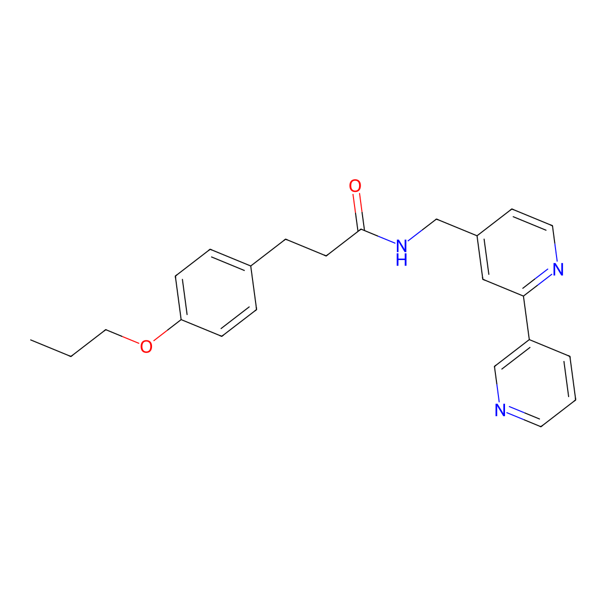 N-({[2,3'-bipyridine]-4-yl}methyl)-3-(4-propoxyphenyl)propanamide molecular structure, CAS 2034542-58-8