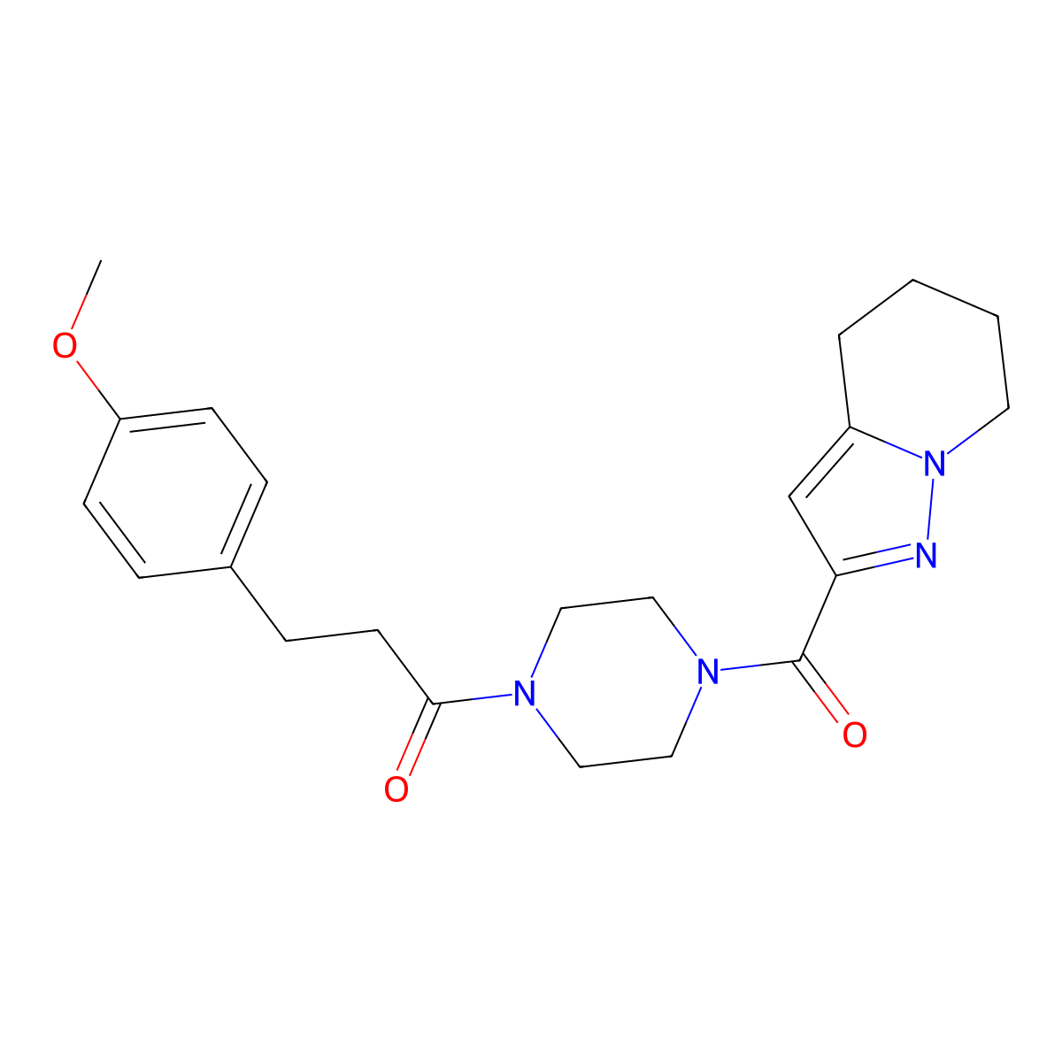 3-(4-Methoxyphenyl)-1-(4-(4,5,6,7-tetrahydropyrazolo[1,5-a]pyridine-2-carbonyl)piperazin-1-yl)propan-1-one molecular structure, CAS 2034542-66-8