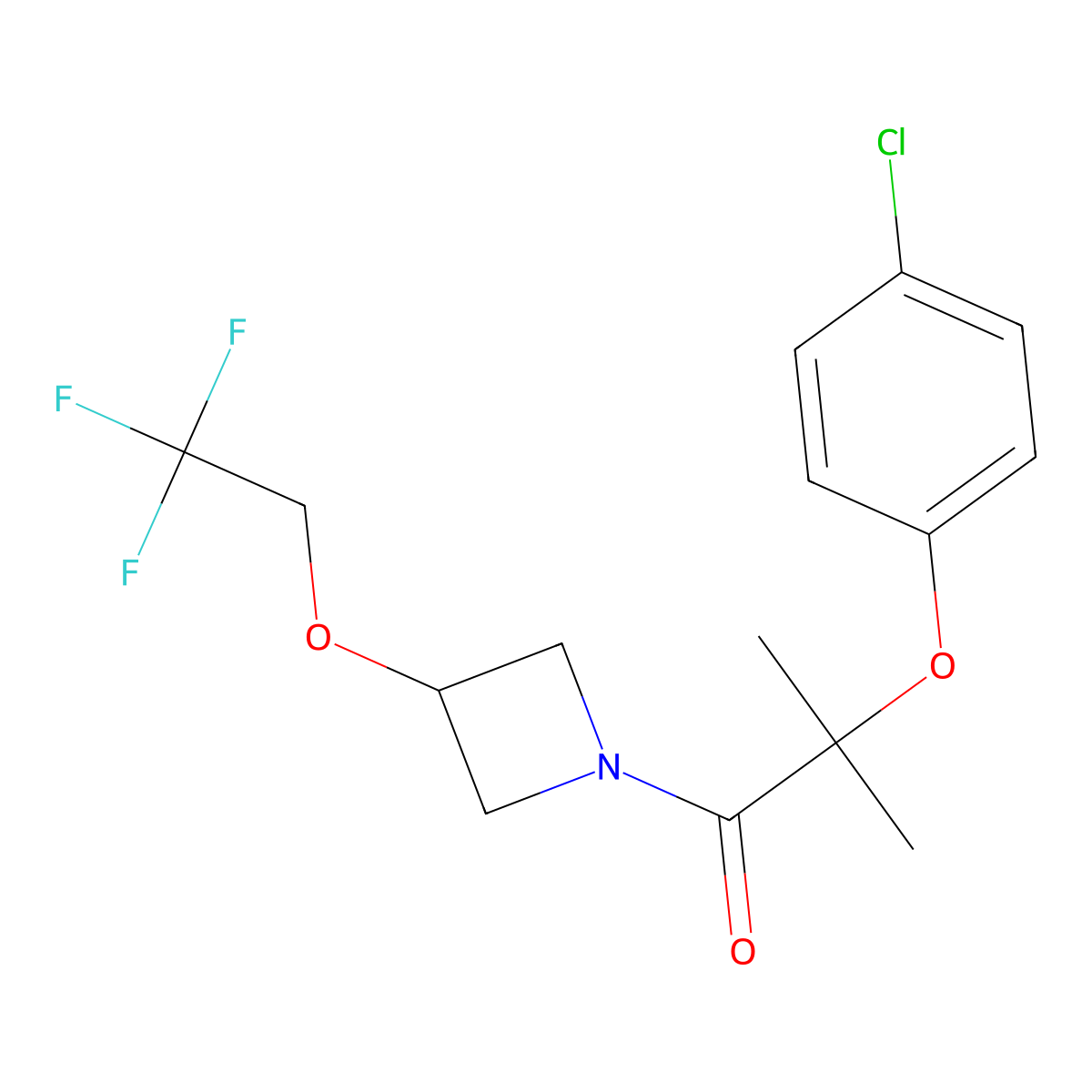 2-(4-Chlorophenoxy)-2-methyl-1-[3-(2,2,2-trifluoroethoxy)azetidin-1-yl]propan-1-one molecular structure, CAS 2034542-67-9
