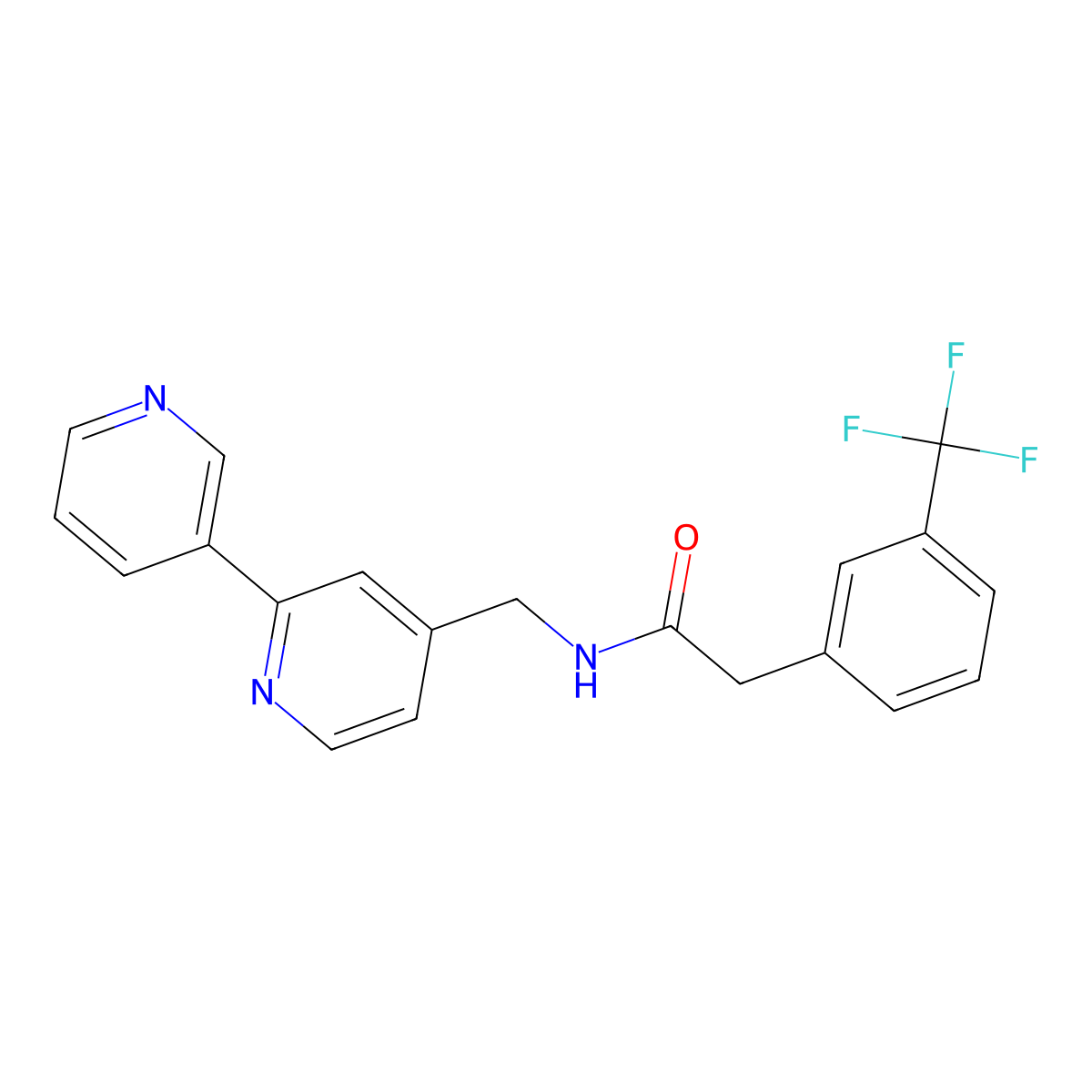 N-({[2,3'-bipyridine]-4-yl}methyl)-2-[3-(trifluoromethyl)phenyl]acetamide molecular structure, CAS 2034542-85-1