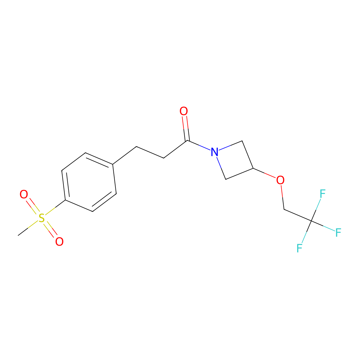 3-(4-(Methylsulfonyl)phenyl)-1-(3-(2,2,2-trifluoroethoxy)azetidin-1-yl)propan-1-one molecular structure, CAS 2034542-91-9