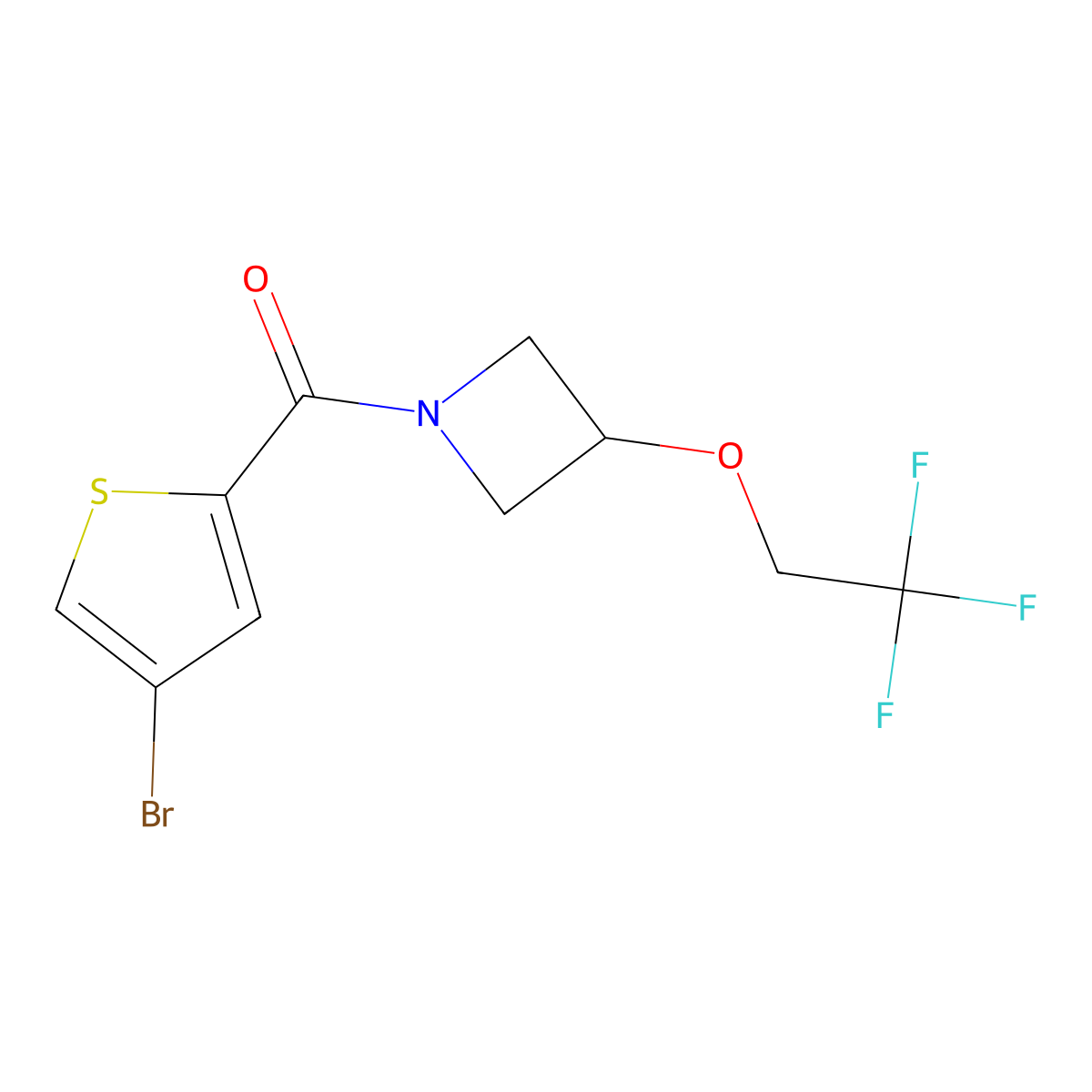 1-(4-Bromothiophene-2-carbonyl)-3-(2,2,2-trifluoroethoxy)azetidine molecular structure, CAS 2034543-12-7