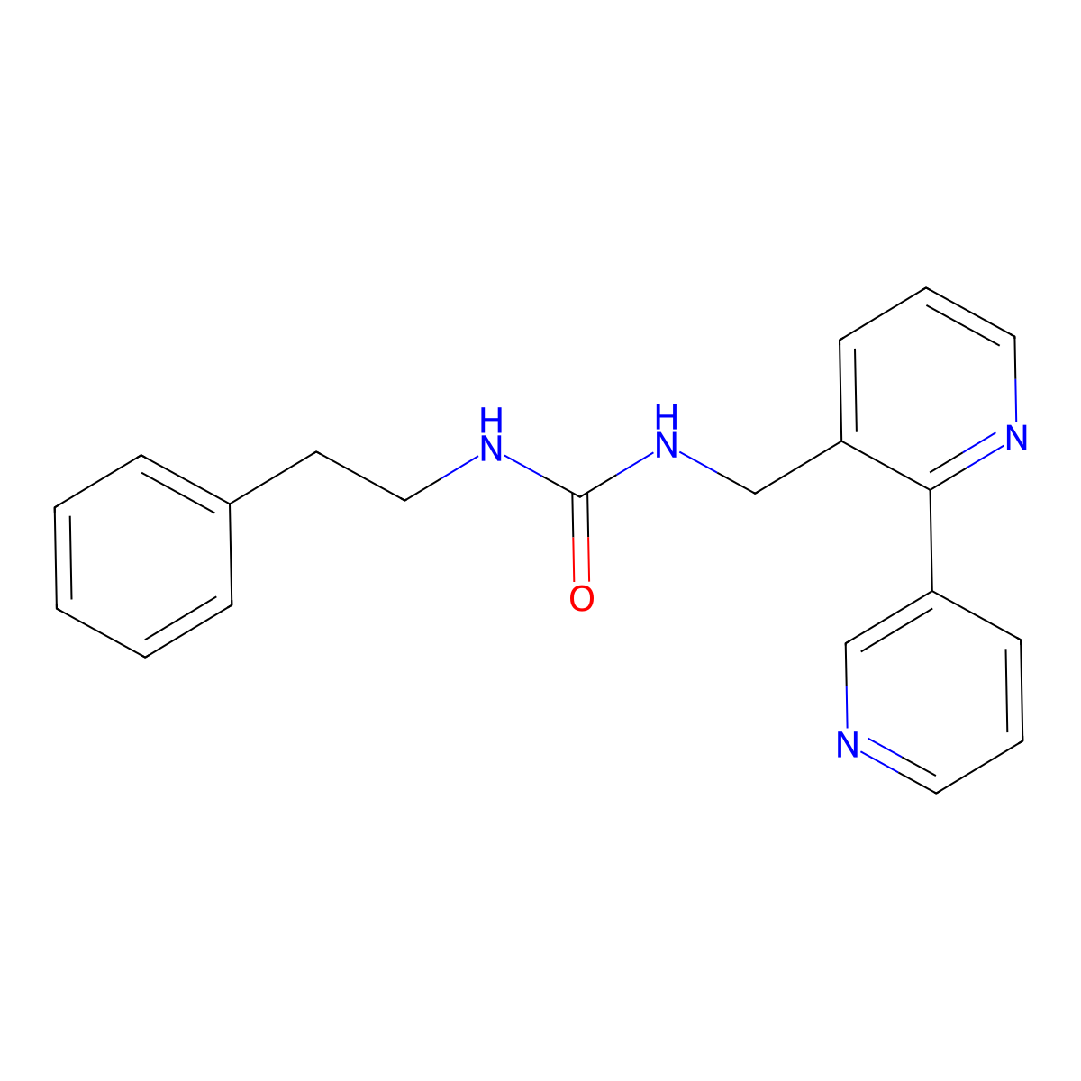 1-([2,3'-Bipyridin]-3-ylmethyl)-3-phenethylurea molecular structure, CAS 2034543-41-2