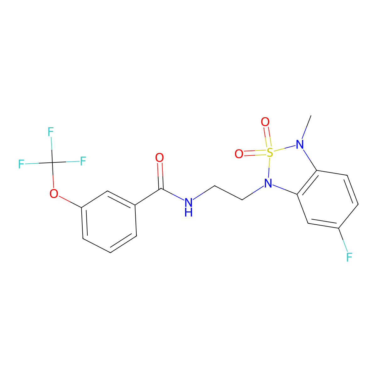 N-(2-(6-fluoro-3-methyl-2,2-dioxidobenzo[c][1,2,5]thiadiazol-1(3H)-yl)ethyl)-3-(trifluoromethoxy)benzamide molecular structure, CAS 2034543-43-4