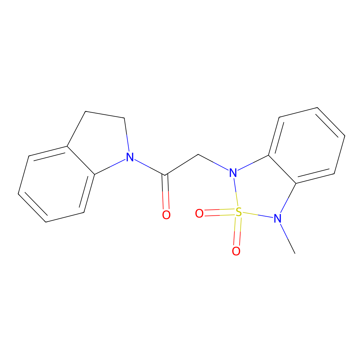 1-(indolin-1-yl)-2-(3-methyl-2,2-dioxidobenzo[c][1,2,5]thiadiazol-1(3H)-yl)ethanone molecular structure, CAS 2034543-46-7