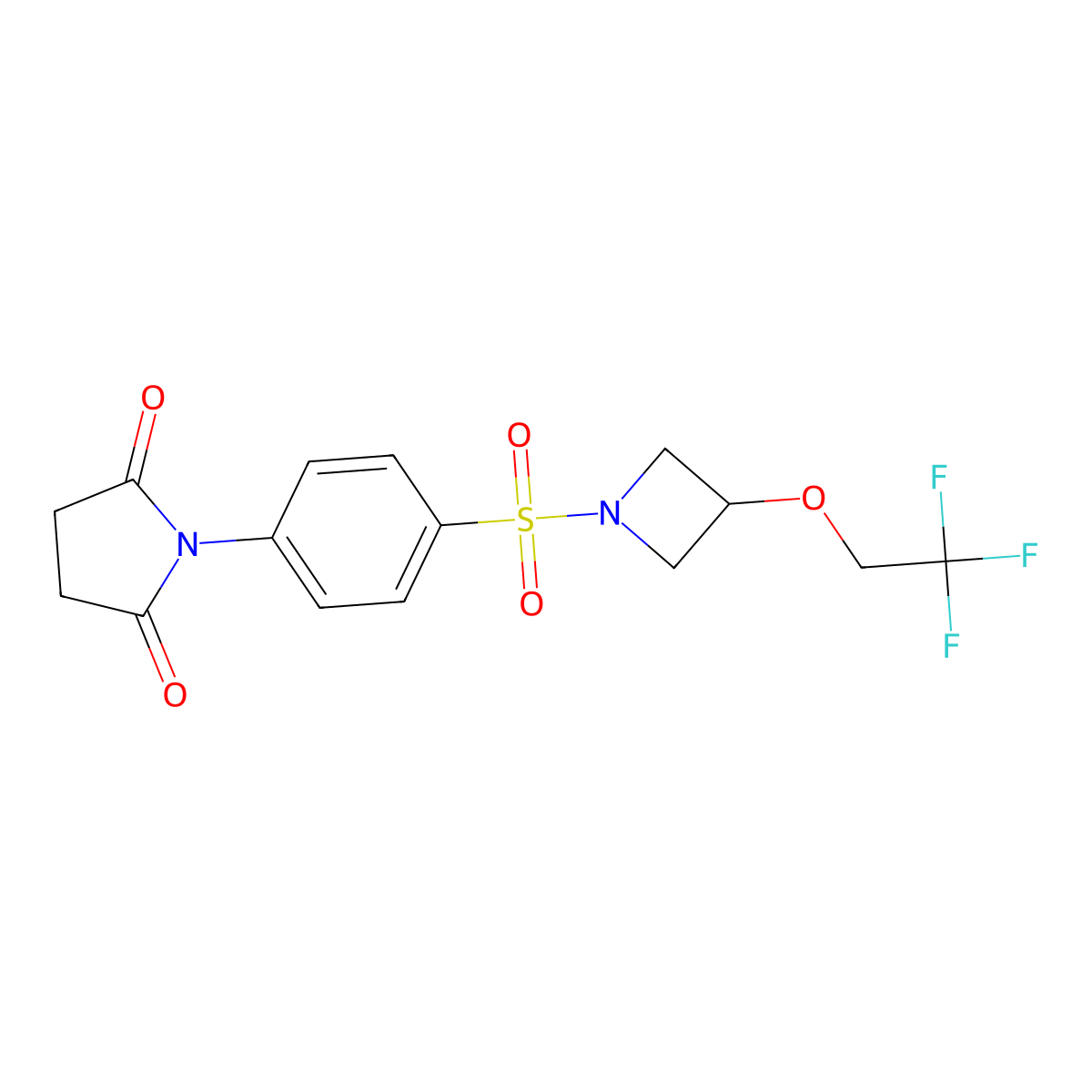 1-(4-{[3-(2,2,2-Trifluoroethoxy)azetidin-1-yl]sulfonyl}phenyl)pyrrolidine-2,5-dione molecular structure, CAS 2034543-53-6