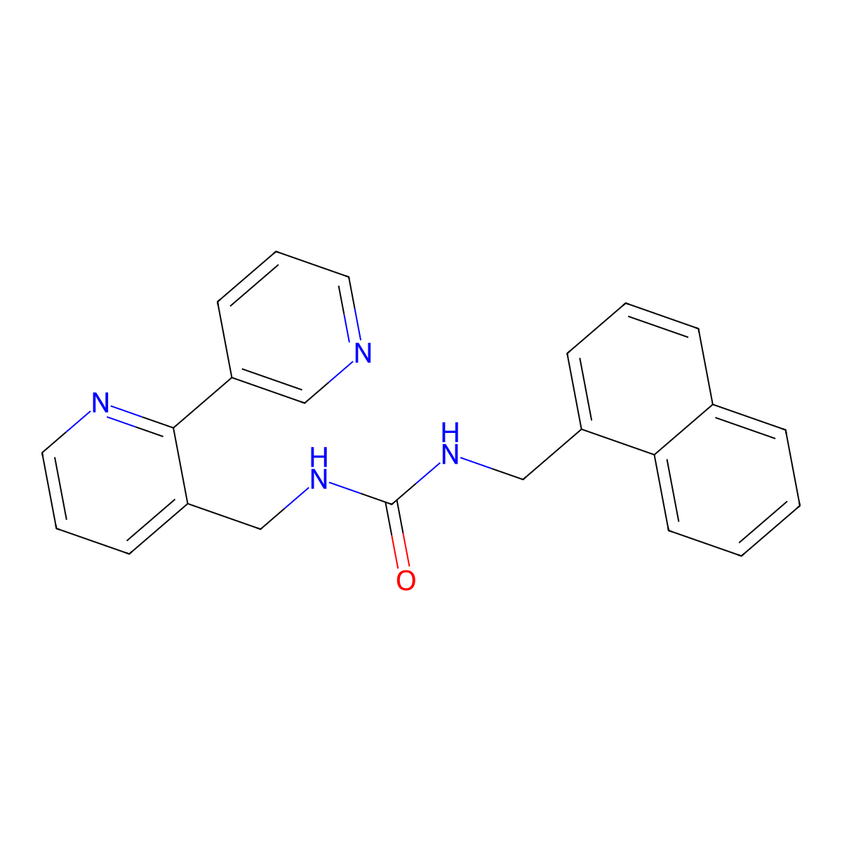 1-([2,3'-Bipyridin]-3-ylmethyl)-3-(naphthalen-1-ylmethyl)urea molecular structure, CAS 2034543-60-5