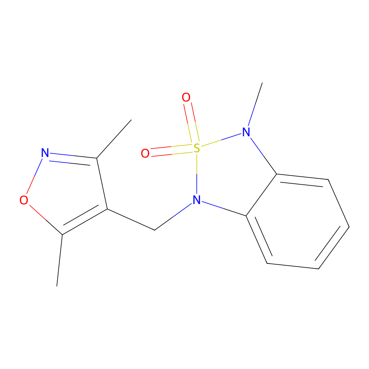 1-((3,5-Dimethylisoxazol-4-yl)methyl)-3-methyl-1,3-dihydrobenzo[c][1,2,5]thiadiazole 2,2-dioxide molecular structure, CAS 2034543-71-8