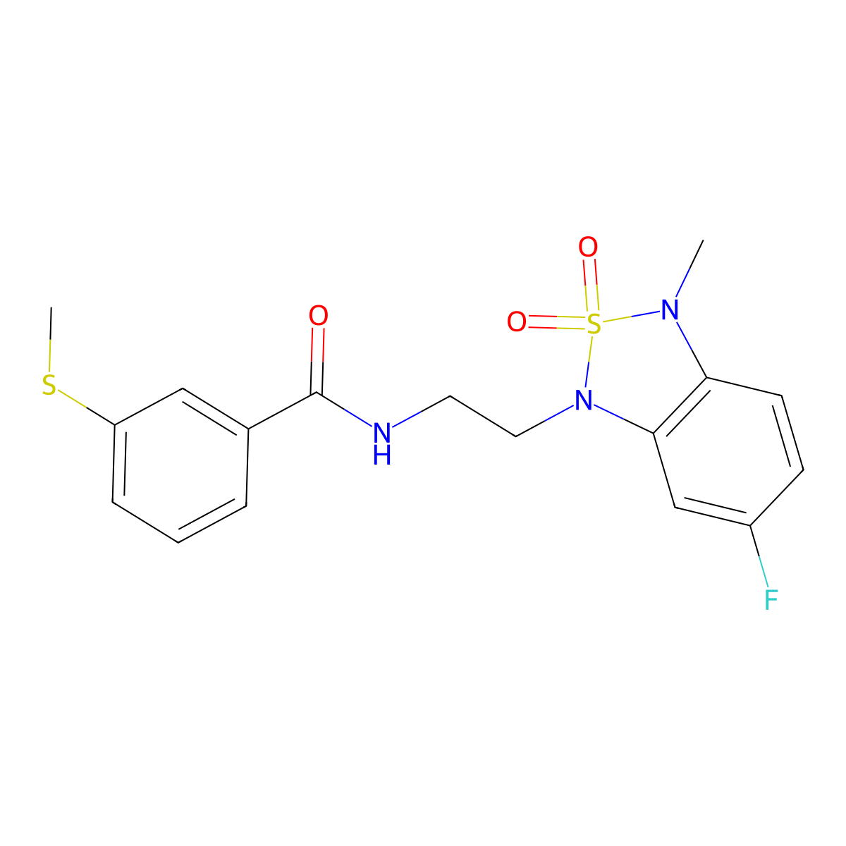 N-(2-(6-fluoro-3-methyl-2,2-dioxidobenzo[c][1,2,5]thiadiazol-1(3H)-yl)ethyl)-3-(methylthio)benzamide molecular structure, CAS 2034543-77-4