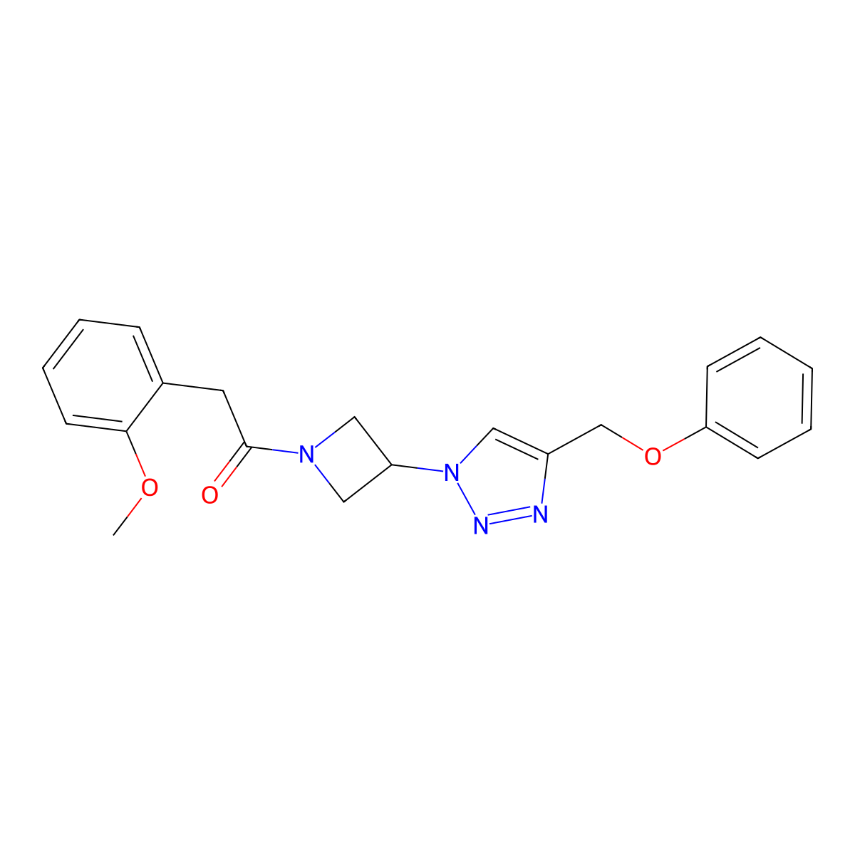 2-(2-methoxyphenyl)-1-(3-(4-(phenoxymethyl)-1H-1,2,3-triazol-1-yl)azetidin-1-yl)ethanone molecular structure, CAS 2034543-83-2