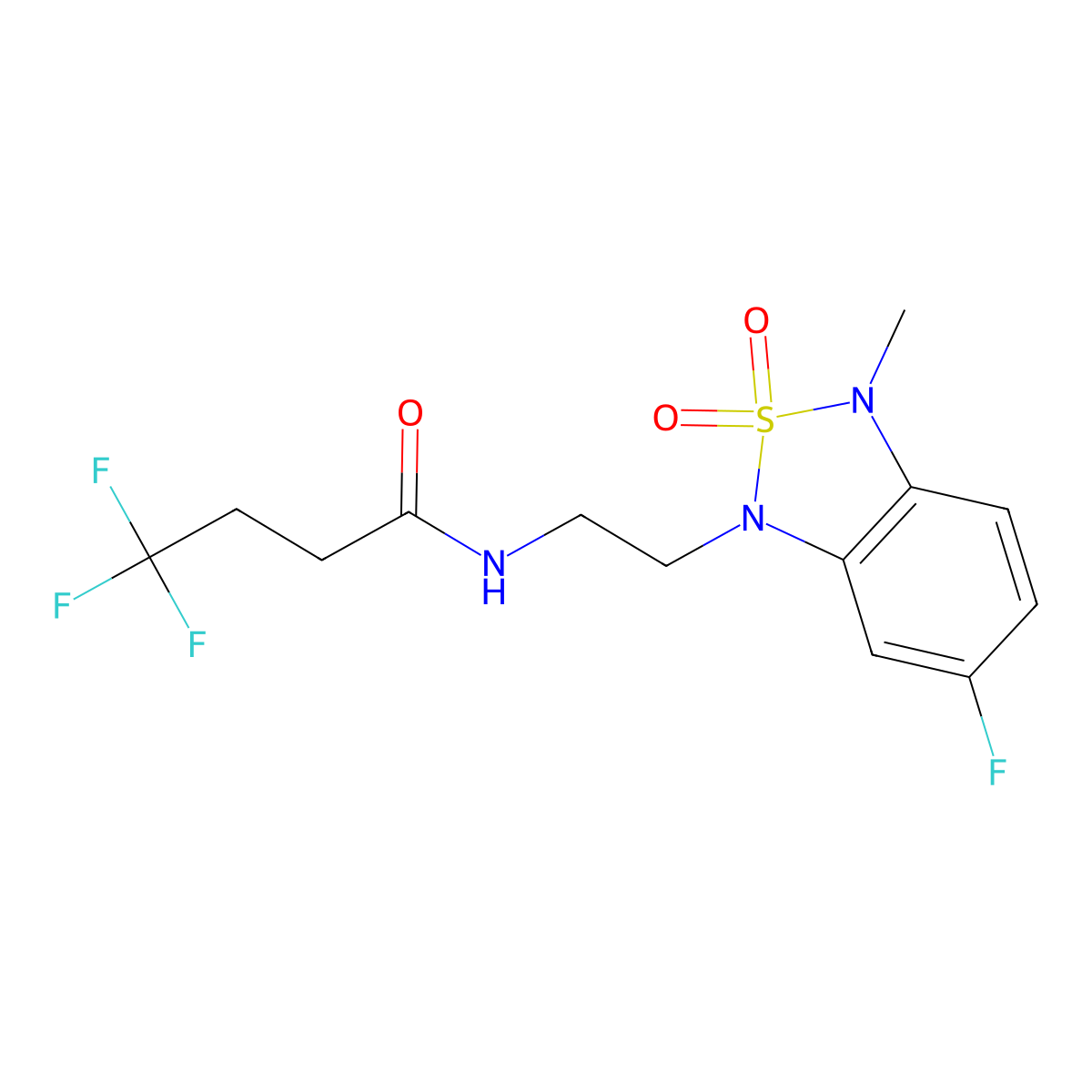 4,4,4-trifluoro-N-(2-(6-fluoro-3-methyl-2,2-dioxidobenzo[c][1,2,5]thiadiazol-1(3H)-yl)ethyl)butanamide molecular structure, CAS 2034543-86-5