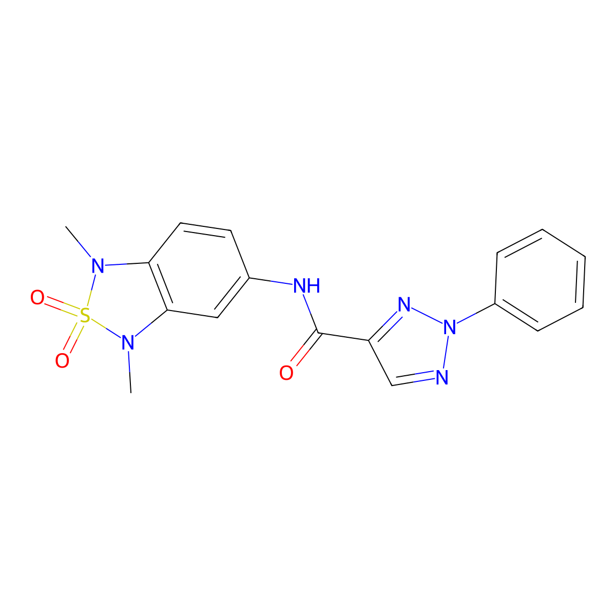 N-(1,3-dimethyl-2,2-dioxido-1,3-dihydrobenzo[c][1,2,5]thiadiazol-5-yl)-2-phenyl-2H-1,2,3-triazole-4-carboxamide molecular structure, CAS 2034544-18-6