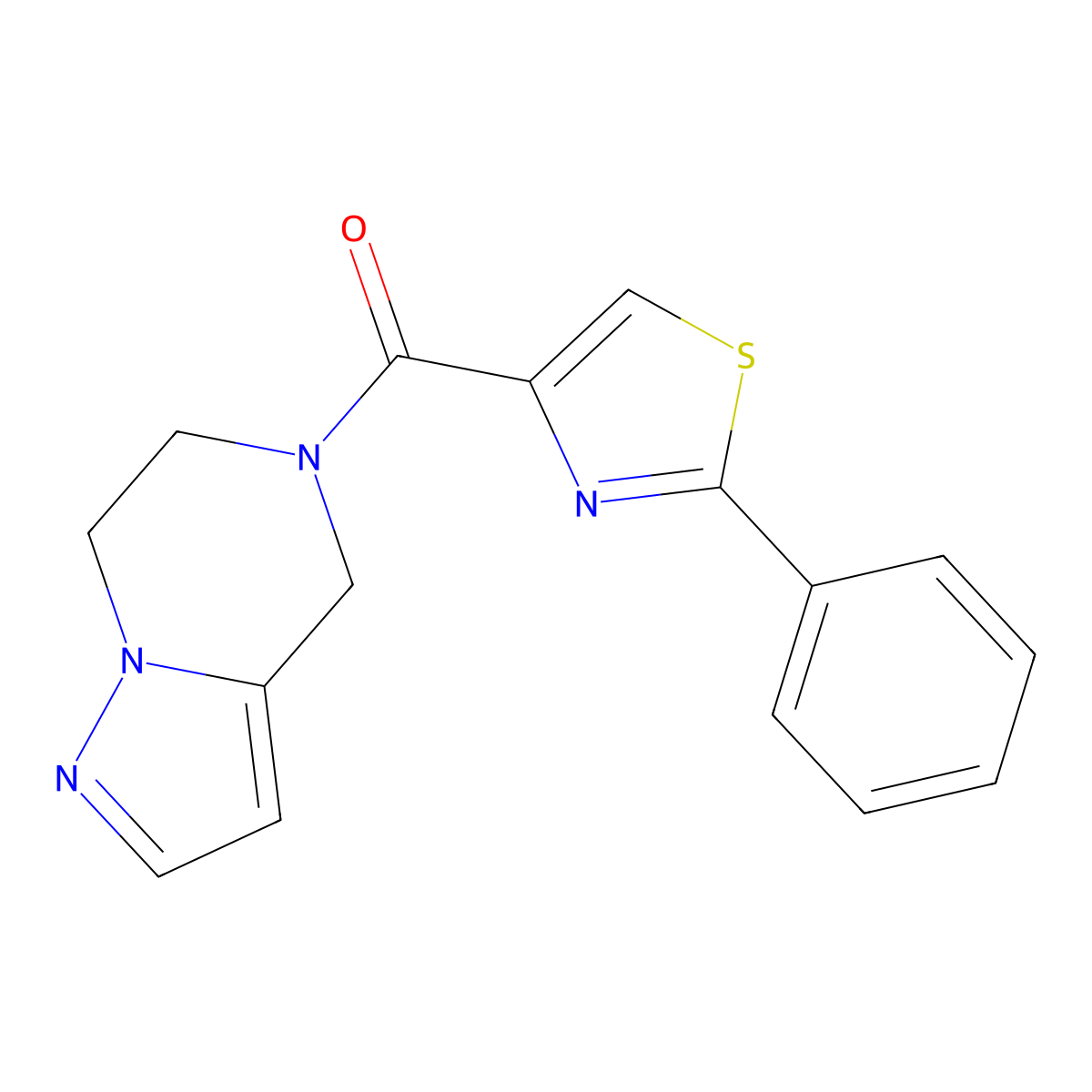 (6,7-dihydropyrazolo[1,5-a]pyrazin-5(4H)-yl)(2-phenylthiazol-4-yl)methanone molecular structure, CAS 2034544-26-6