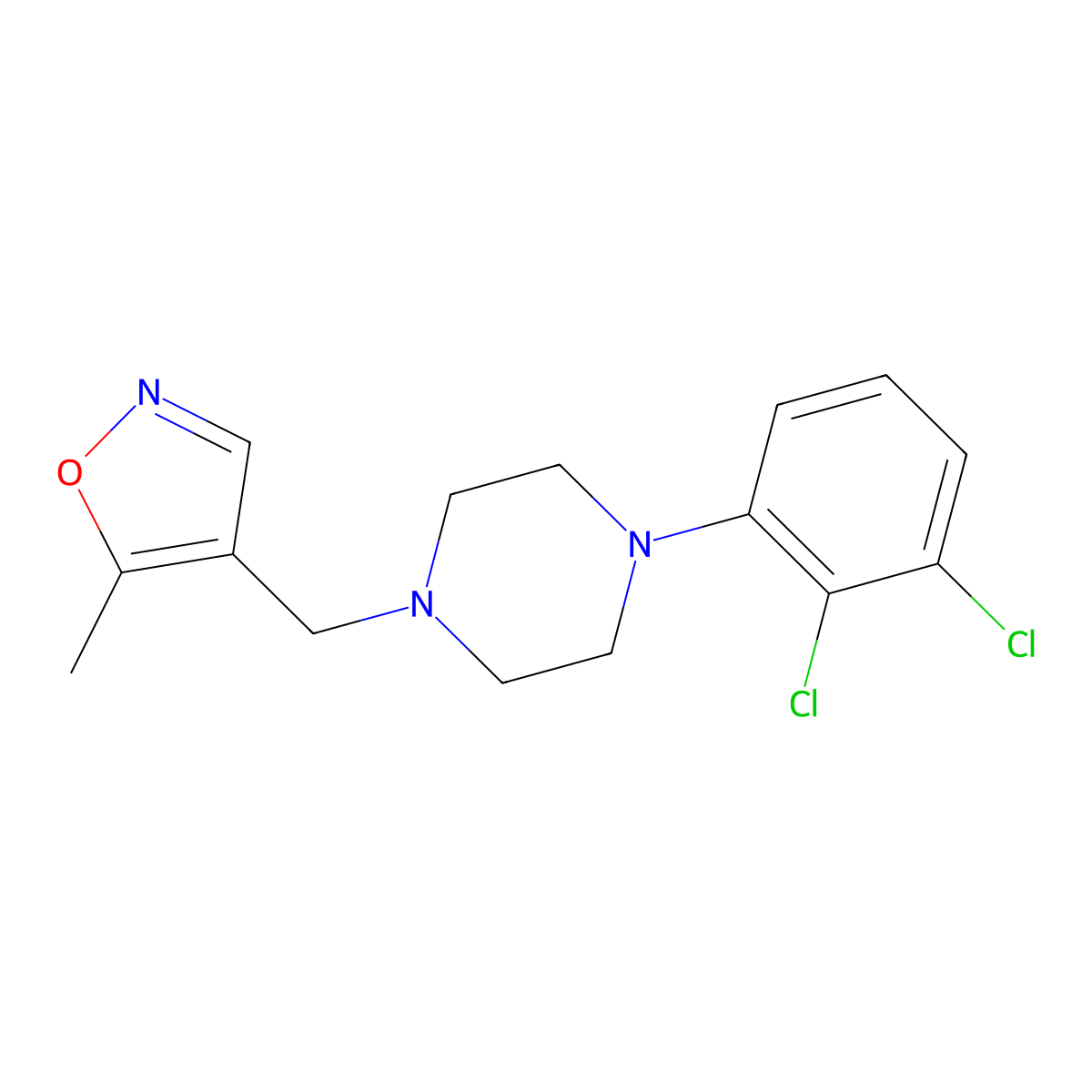4-((4-(2,3-Dichlorophenyl)piperazin-1-yl)methyl)-5-methylisoxazole molecular structure, CAS 2034544-36-8