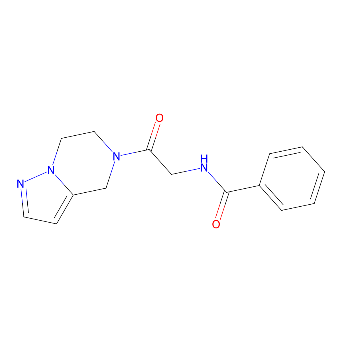 N-(2-(6,7-dihydropyrazolo[1,5-a]pyrazin-5(4H)-yl)-2-oxoethyl)benzamide molecular structure, CAS 2034544-38-0