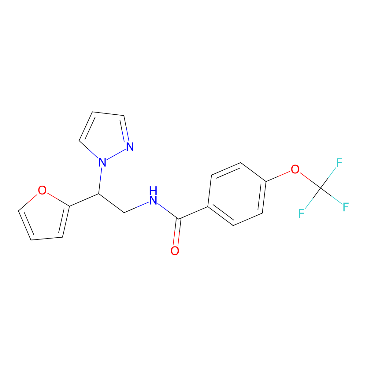 N-[2-(furan-2-yl)-2-(1H-pyrazol-1-yl)ethyl]-4-(trifluoromethoxy)benzamide molecular structure, CAS 2034544-58-4