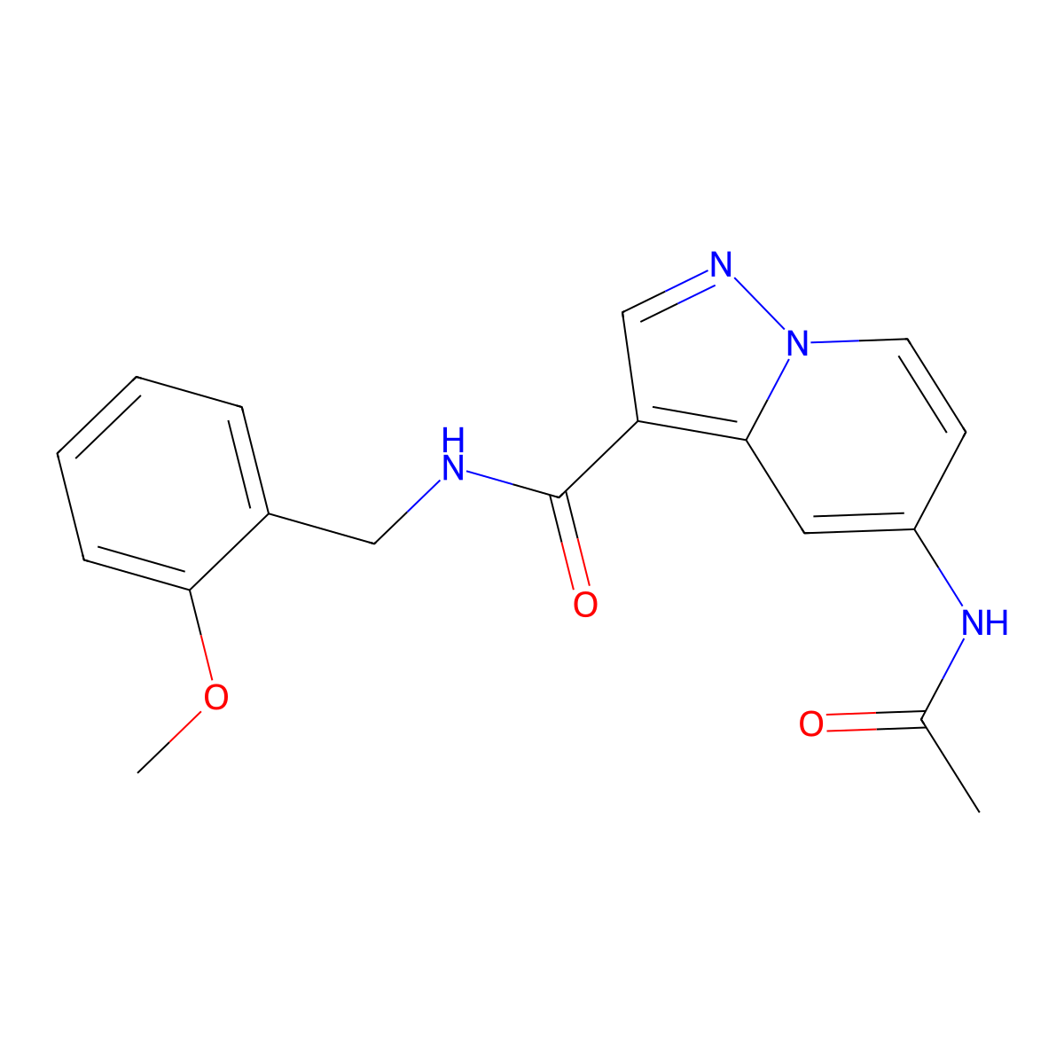 5-acetamido-N-(2-methoxybenzyl)pyrazolo[1,5-a]pyridine-3-carboxamide molecular structure, CAS 2034544-65-3