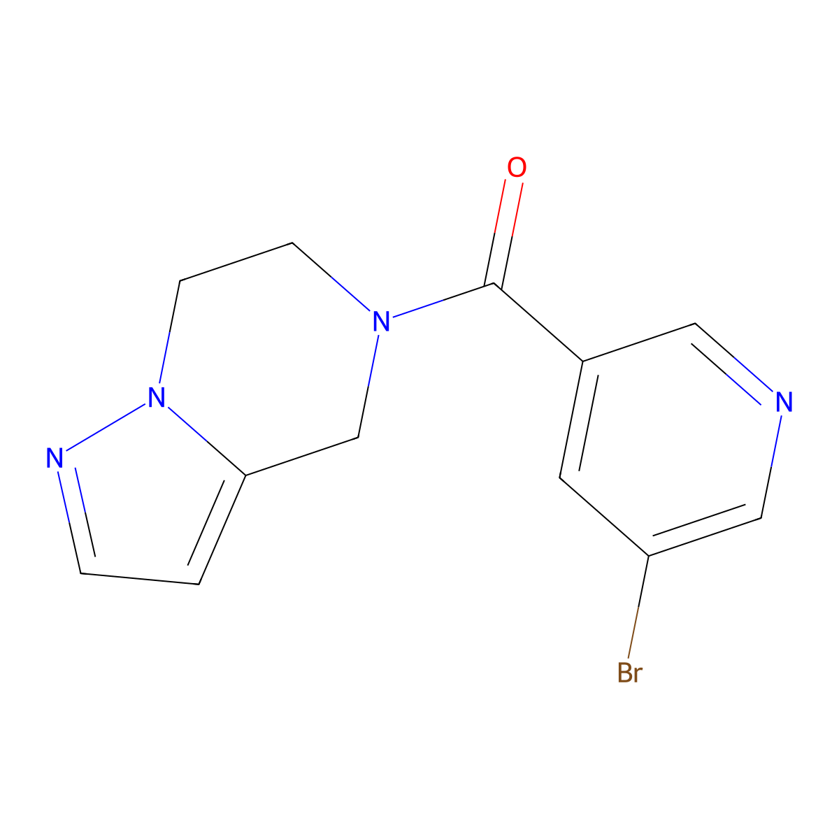 (5-bromopyridin-3-yl)(6,7-dihydropyrazolo[1,5-a]pyrazin-5(4H)-yl)methanone molecular structure, CAS 2034544-73-3