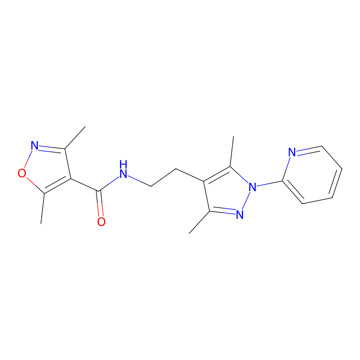 N-(2-(3,5-dimethyl-1-(pyridin-2-yl)-1H-pyrazol-4-yl)ethyl)-3,5-dimethylisoxazole-4-carboxamide molecular structure, CAS 2034544-87-9