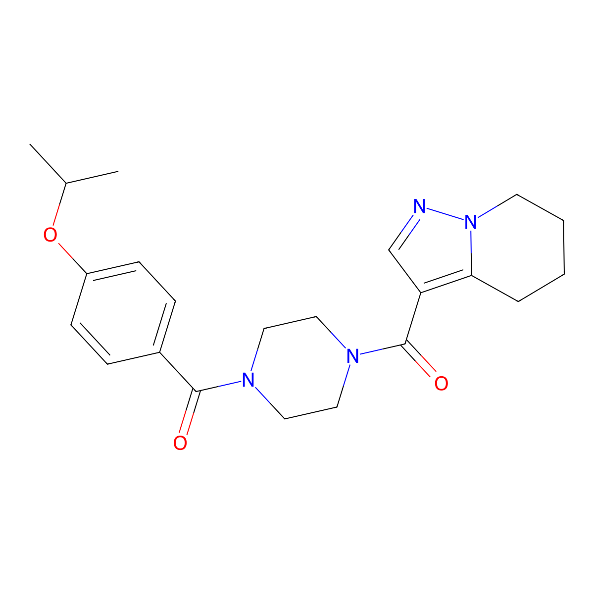 (4-(4-Isopropoxybenzoyl)piperazin-1-yl)(4,5,6,7-tetrahydropyrazolo[1,5-a]pyridin-3-yl)methanone molecular structure, CAS 2034544-95-9