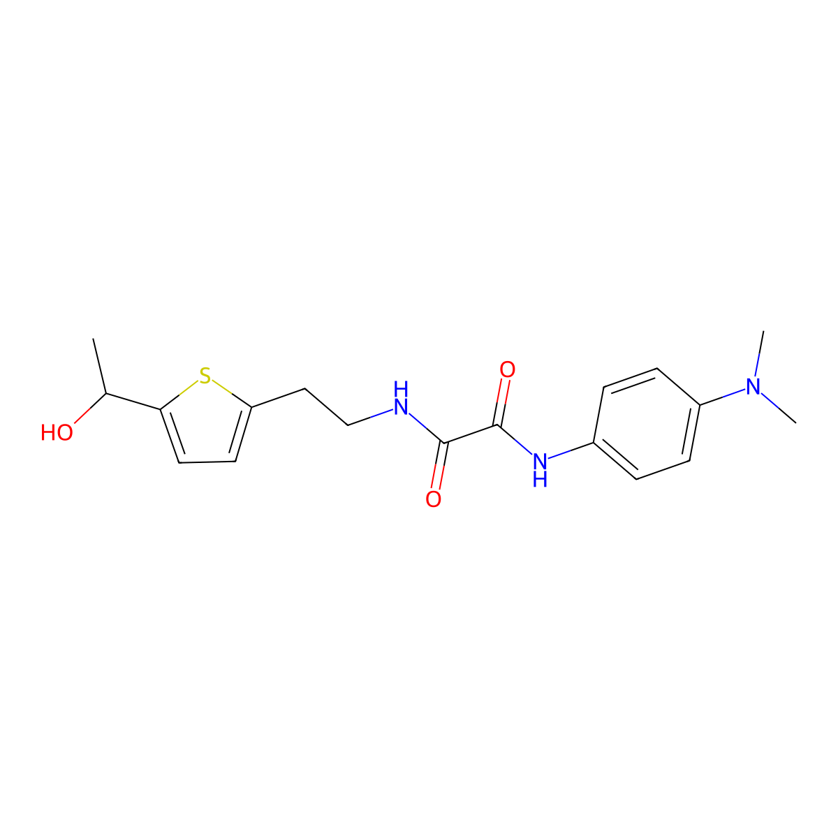 N1-(4-(dimethylamino)phenyl)-N2-(2-(5-(1-hydroxyethyl)thiophen-2-yl)ethyl)oxalamide molecular structure, CAS 2034544-98-2