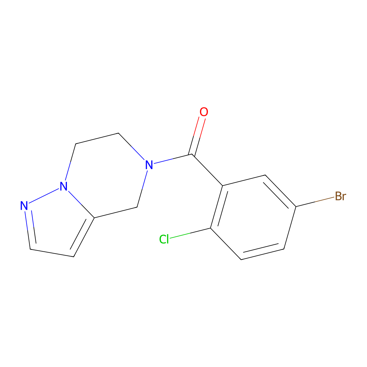 (5-bromo-2-chlorophenyl)(6,7-dihydropyrazolo[1,5-a]pyrazin-5(4H)-yl)methanone molecular structure, CAS 2034545-00-9