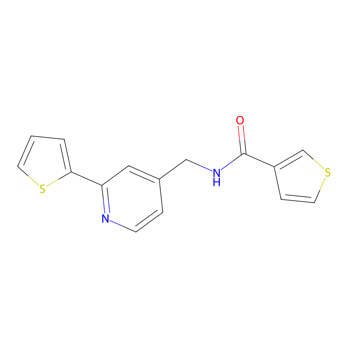 N-((2-(thiophen-2-yl)pyridin-4-yl)methyl)thiophene-3-carboxamide molecular structure, CAS 2034545-03-2