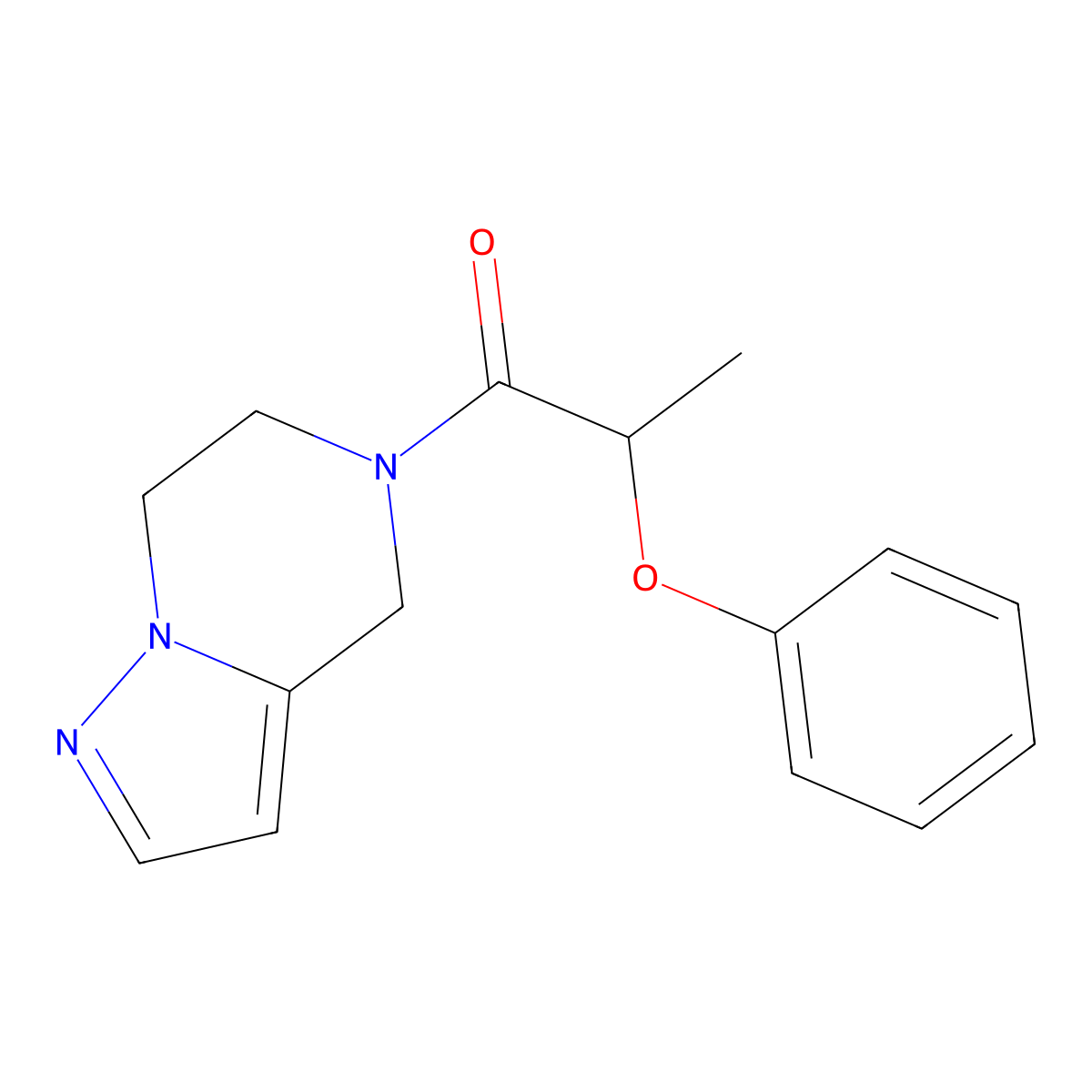 1-(6,7-dihydropyrazolo[1,5-a]pyrazin-5(4H)-yl)-2-phenoxypropan-1-one molecular structure, CAS 2034545-07-6
