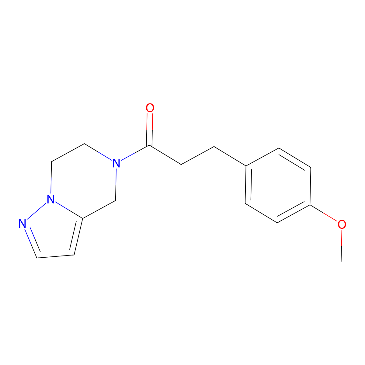 1-(6,7-dihydropyrazolo[1,5-a]pyrazin-5(4H)-yl)-3-(4-methoxyphenyl)propan-1-one molecular structure, CAS 2034545-24-7
