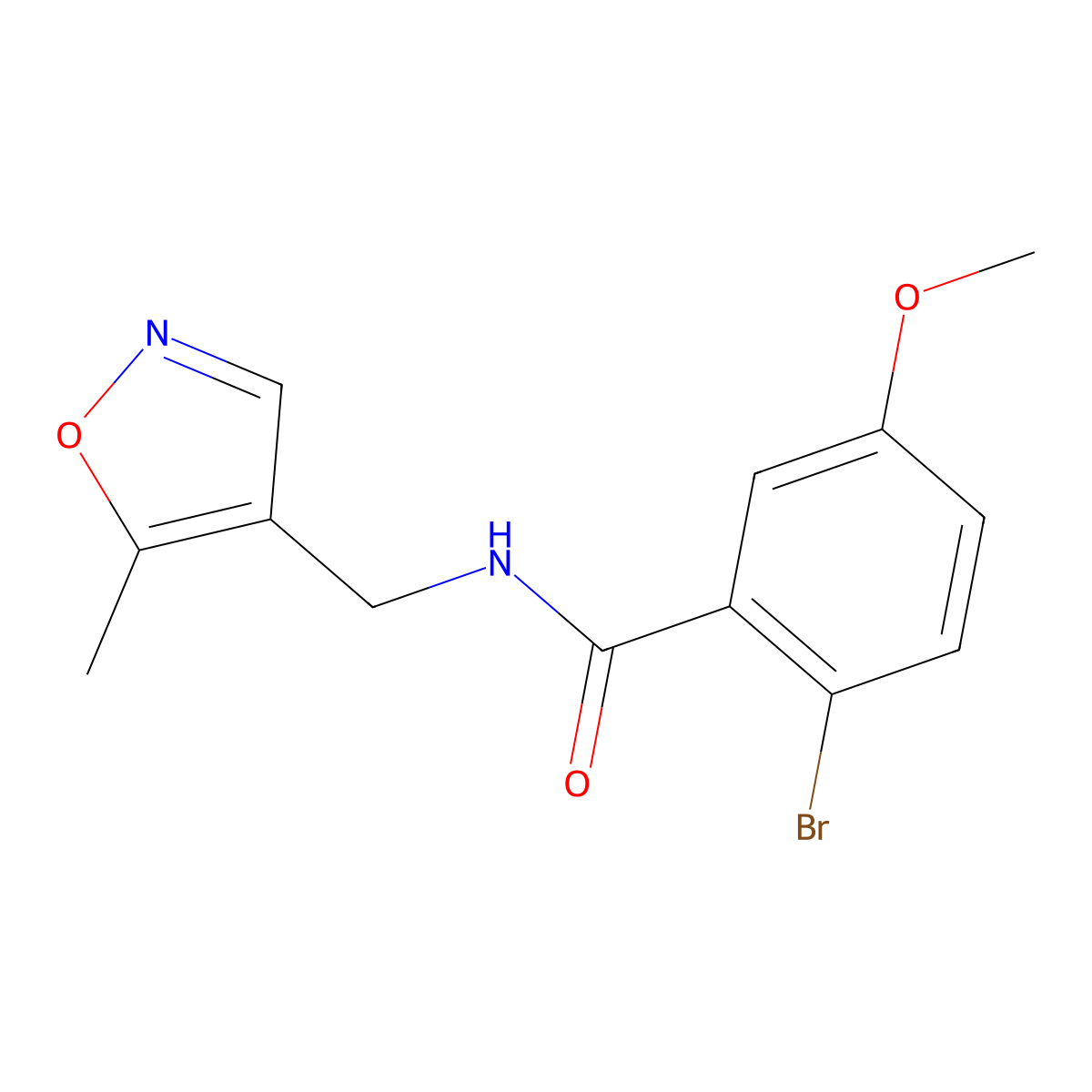 2-bromo-5-methoxy-N-((5-methylisoxazol-4-yl)methyl)benzamide molecular structure, CAS 2034545-40-7