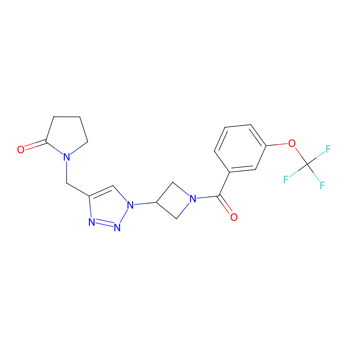 1-((1-(1-(3-(trifluoromethoxy)benzoyl)azetidin-3-yl)-1H-1,2,3-triazol-4-yl)methyl)pyrrolidin-2-one molecular structure, CAS 2034545-44-1