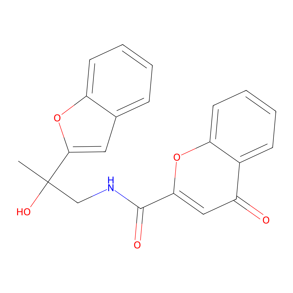N-(2-(benzofuran-2-yl)-2-hydroxypropyl)-4-oxo-4H-chromene-2-carboxamide molecular structure, CAS 2034545-66-7
