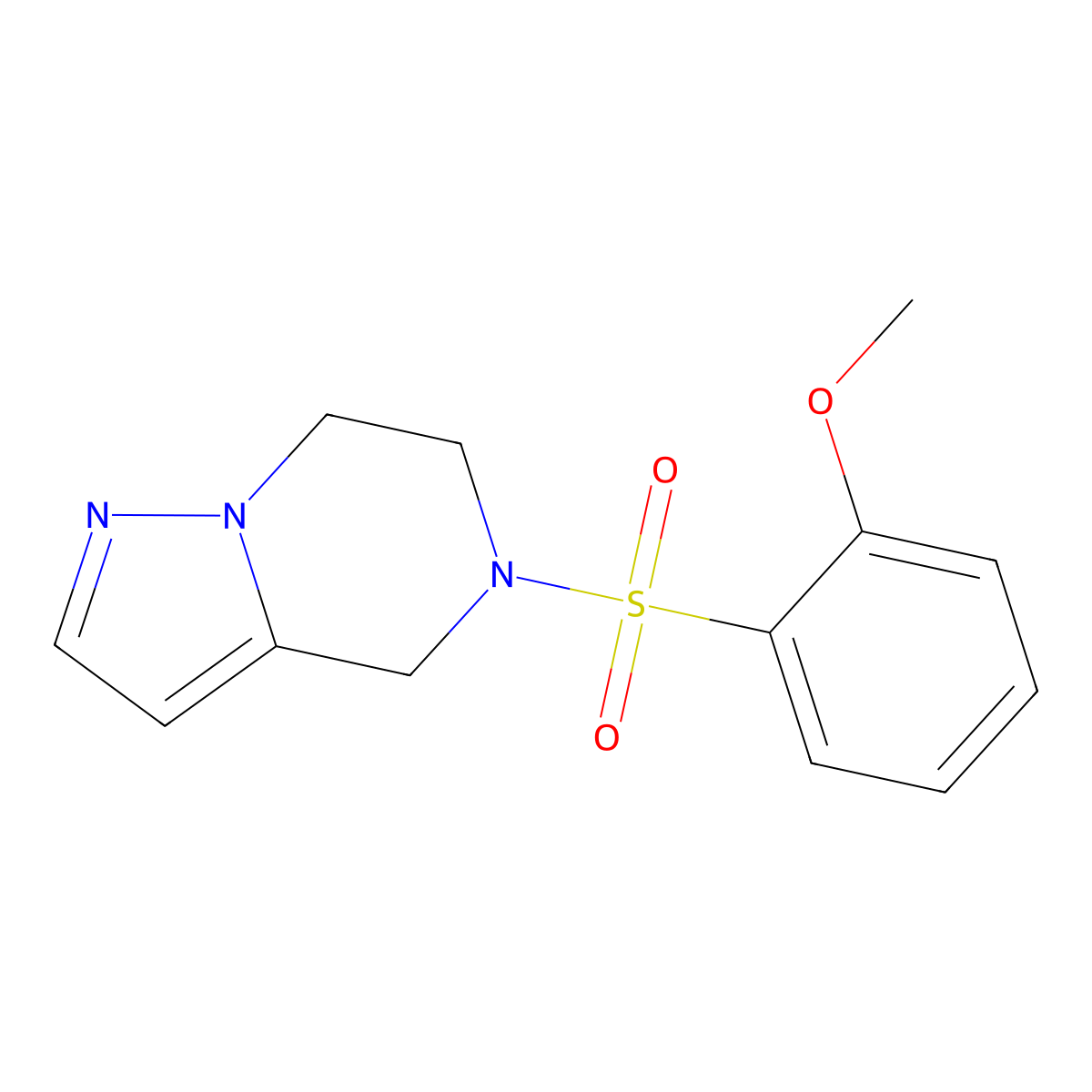 5-((2-Methoxyphenyl)sulfonyl)-4,5,6,7-tetrahydropyrazolo[1,5-a]pyrazine molecular structure, CAS 2034545-73-6