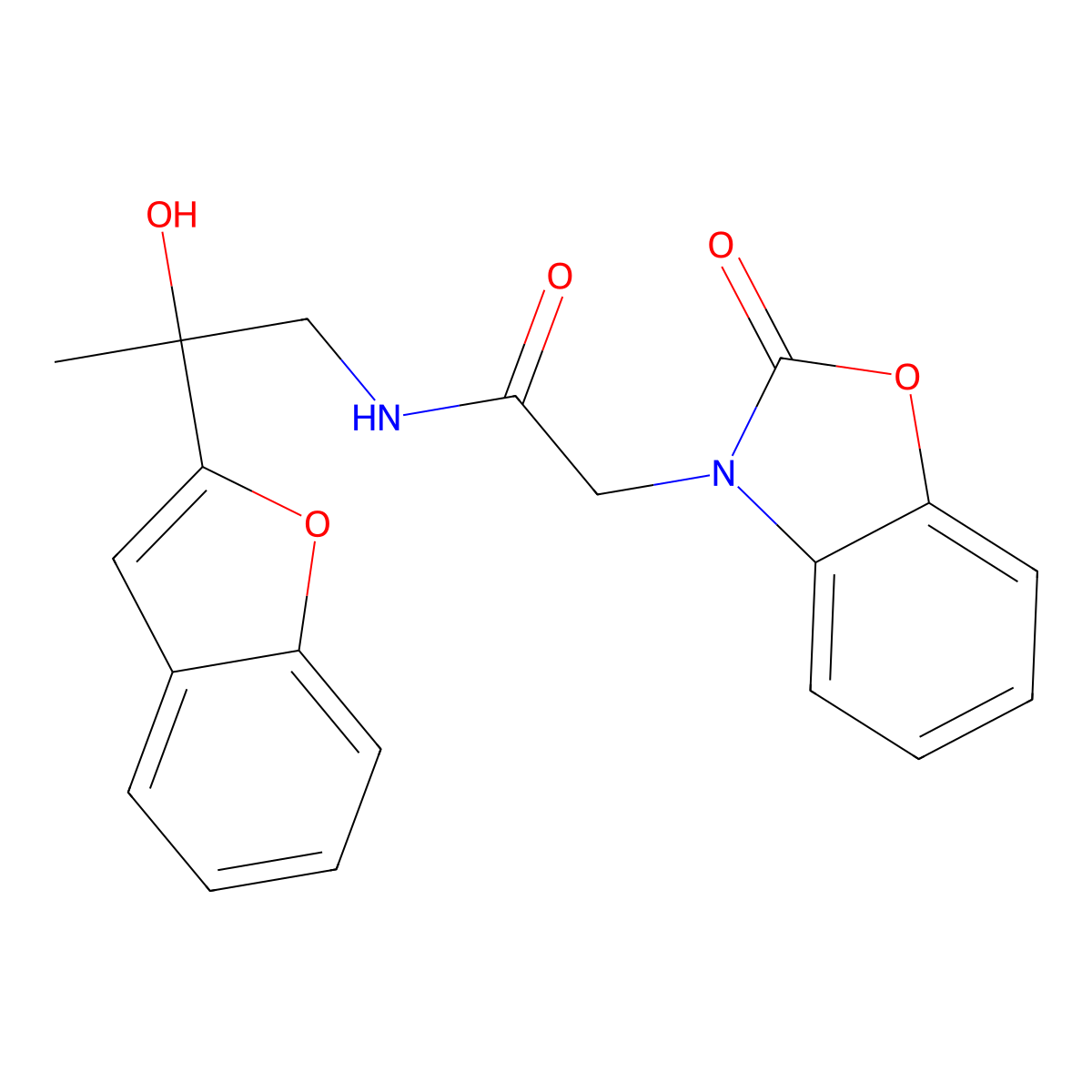 N-(2-(benzofuran-2-yl)-2-hydroxypropyl)-2-(2-oxobenzo[d]oxazol-3(2H)-yl)acetamide molecular structure, CAS 2034545-74-7
