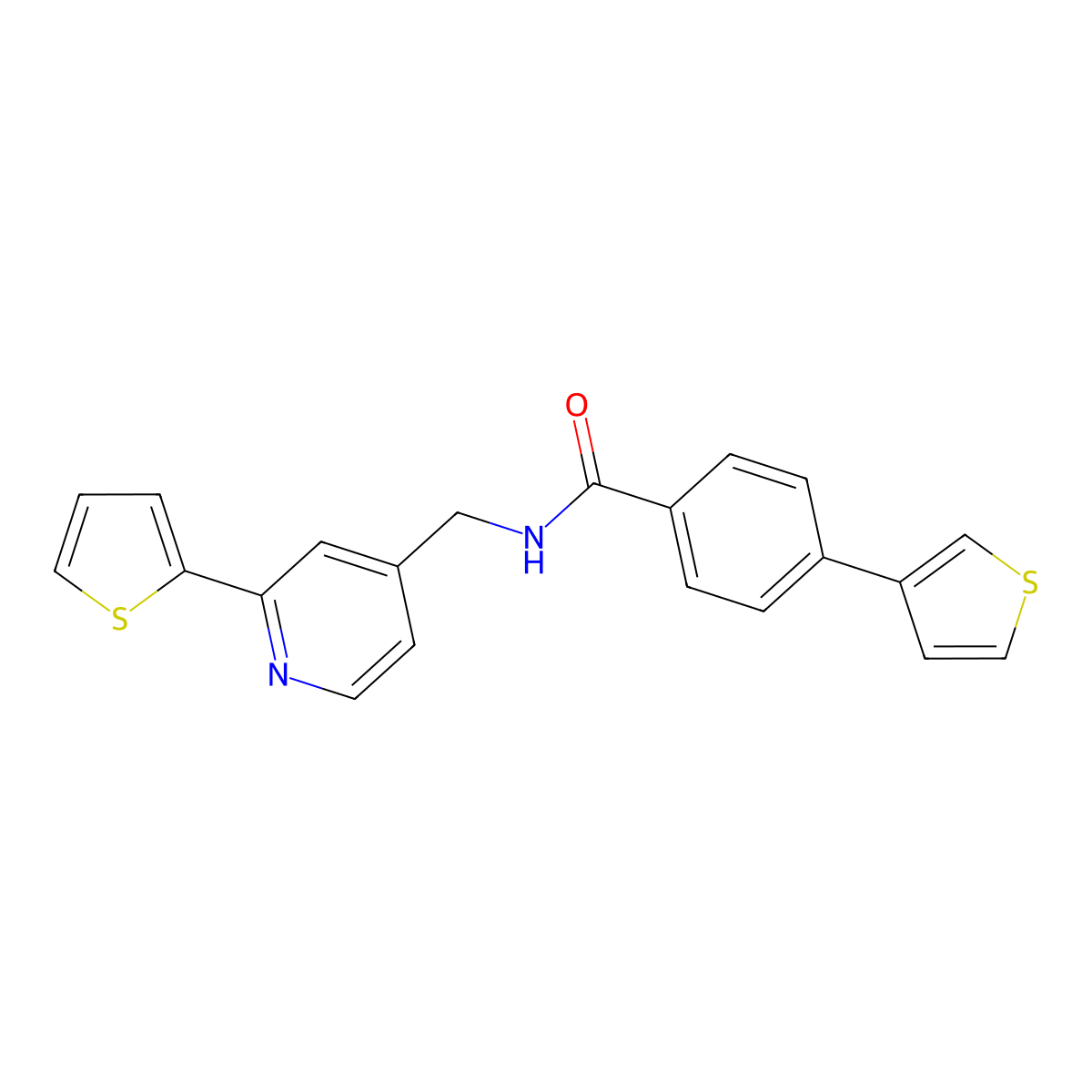 N-((2-(thiophen-2-yl)pyridin-4-yl)methyl)-4-(thiophen-3-yl)benzamide molecular structure, CAS 2034545-76-9